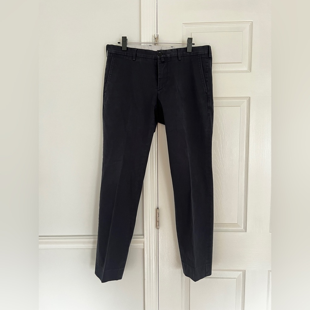 Façonnable navy blue chino pants cotton blend Straight fit Men's 50 waist 34